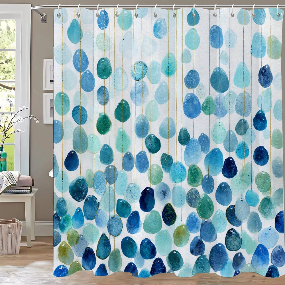 Moderner gestreifter Duschvorhang, wasserdichte Badezimmervorhänge, stilvolles Design, waschbarer Polyesterstoff, Heimdekoration mit Haken