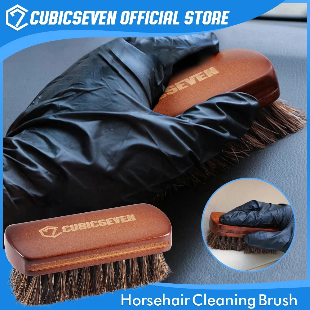 

Cubicseven Horsehair Shoe Brush Natural Polish Leather Cleaning Brush Concave Design Anti Slip Car Interior Detailing Tool