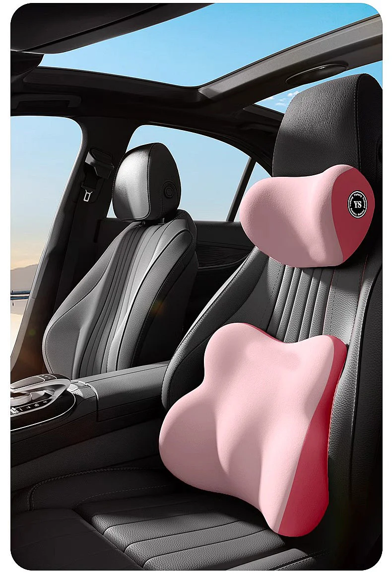 Memory Foam Car Universal 2Pcs Lumbar Support Neck Cushion Skin-Friendly Breathable Car Comfort Accessories | 2026 Hot Sale