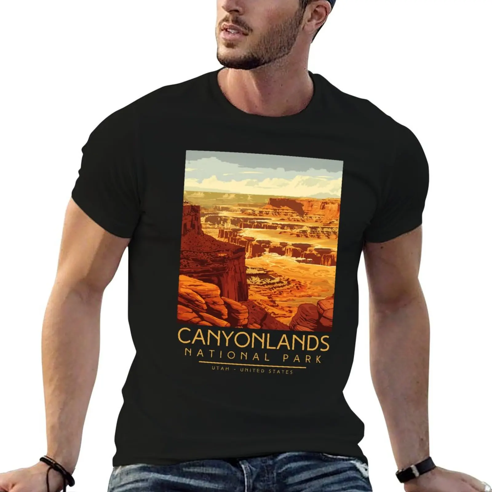 

A Vintage Illustration of Canyonlands National Park - Utah - US T-Shirt t shirt men 100% cotton luxury brand T-Shirt
