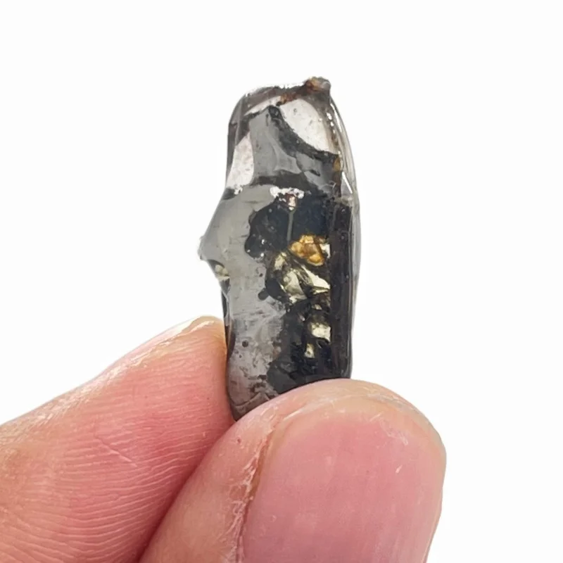 Sericho Pallasite Meteorite Irregular Specimen Natural Olivine Inclusion Polished Meteorite Slice Mineral Collection -TA854