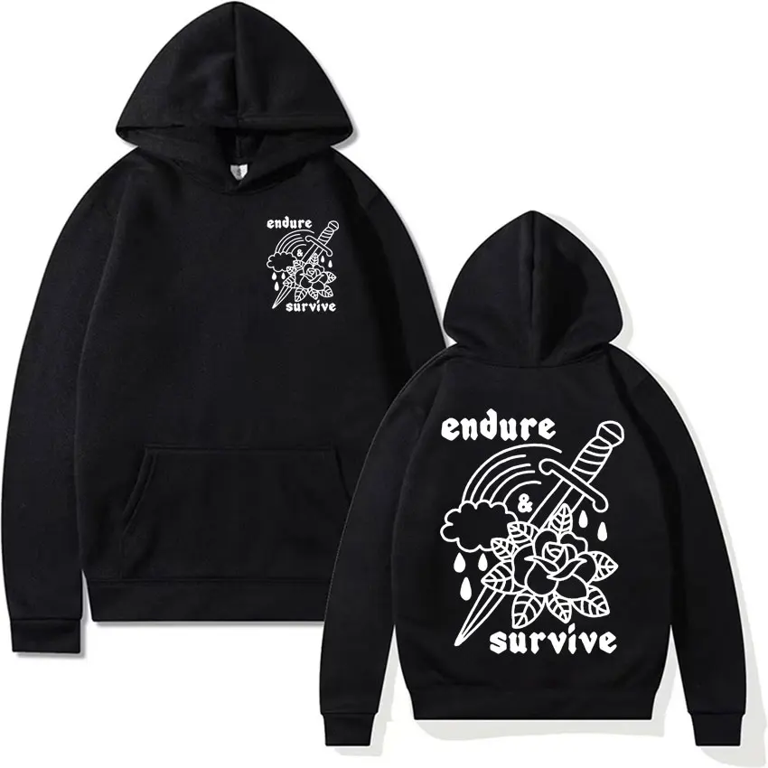 Limited Endure & Survive Graphic Hoodie The Last of Us Sweatshirts Men Women Harajuku Retro Hip Hop Oversized Hoodies Streetwear