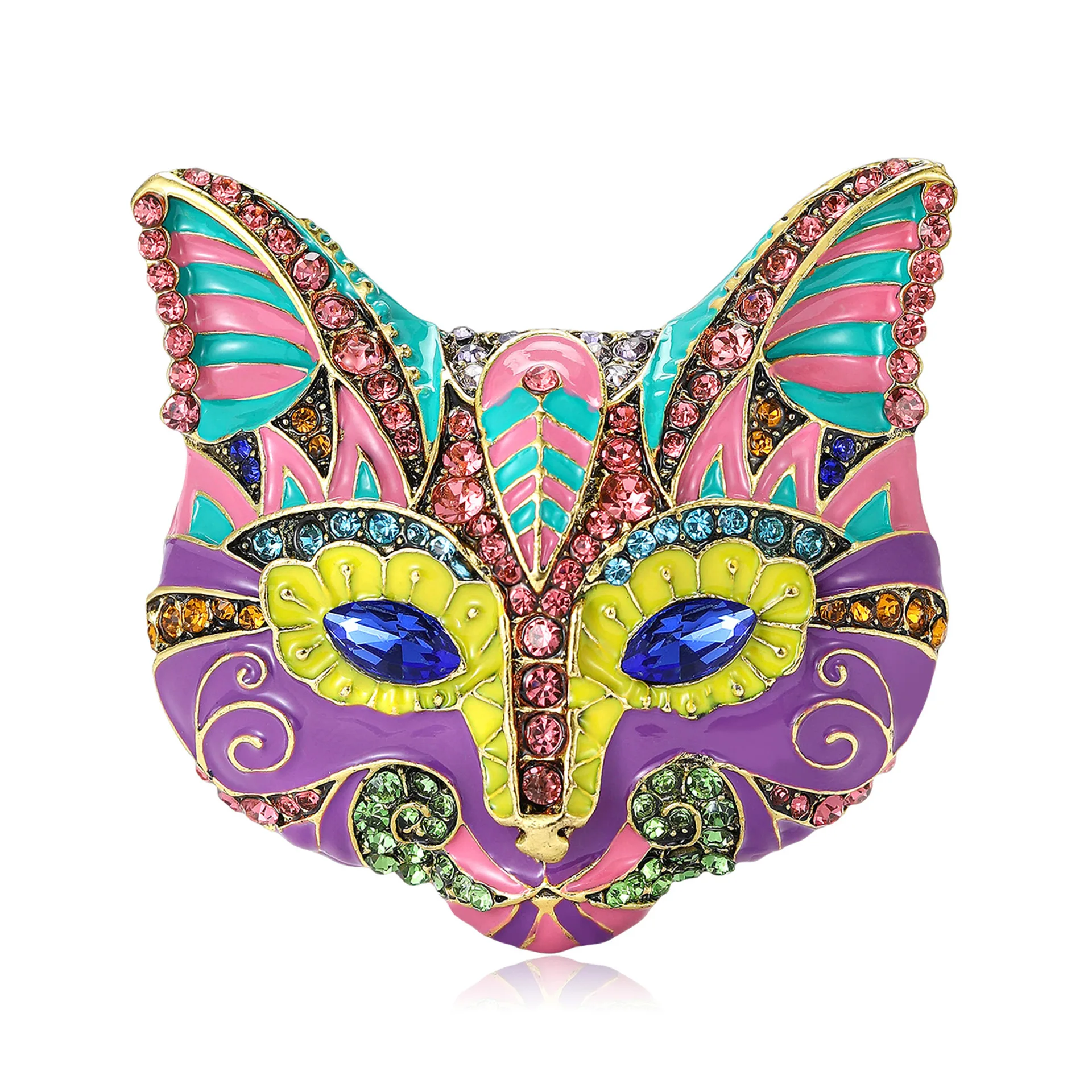 

Creative Enamel Rhinestone Fox Head Brooch, Animal Badges For Men And Women, Brooches, Jewelry Gifts For Balls And Parties