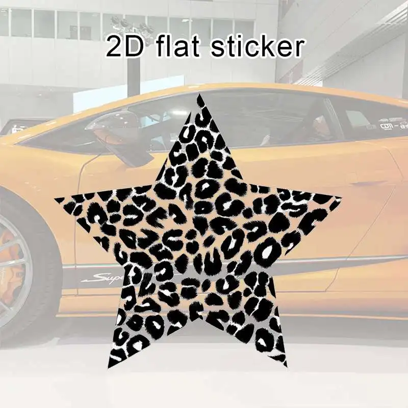 1Pc Leopard Star Vinyl Sticker,Waterproof UV-Resistant for Car,Truck,Motorcycle,Laptop,Luggage,Personalized Style