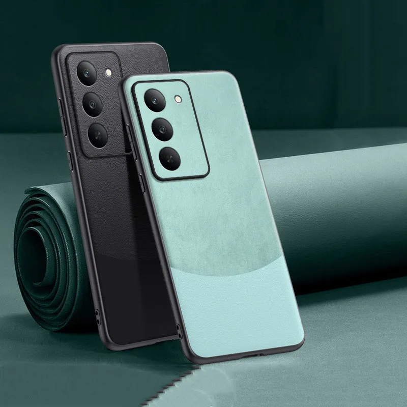 ل Realme 14 V60 Pro C75 4G gt7 T neo 7 توربو se حافظة جلدية مقاومة للصدمات غطاء من جلد الغنم غطاء سيليكون لـ Realme 14x Funda