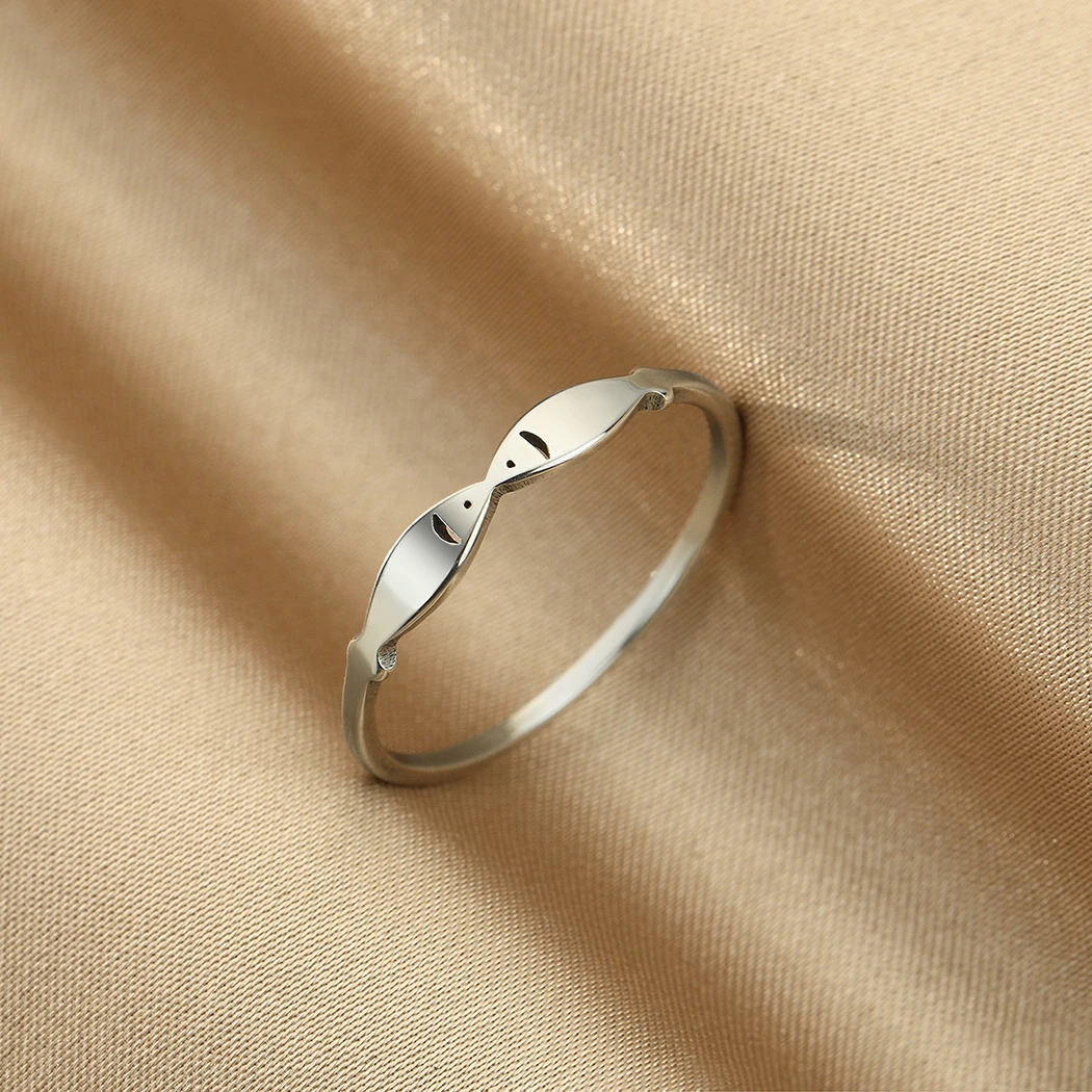Kinitial Stainless Steel Rings For Women Sea Animal Fish Fashion Jewelry Bohemia Stackable Ring Bague