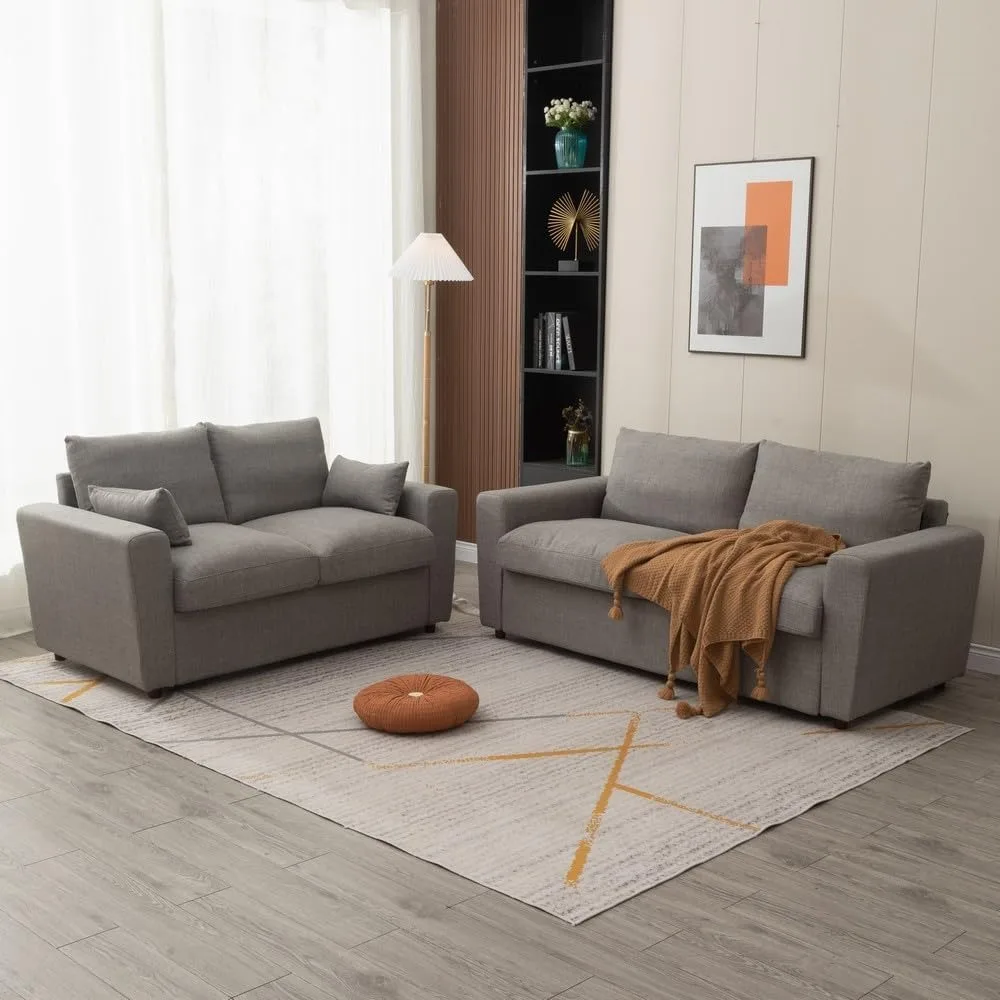 

Contemporary Storage Loveseat and Sofa Sets for 2 or 3 People, Ideal for Living Rooms, Bedrooms, Apartments, and Offices