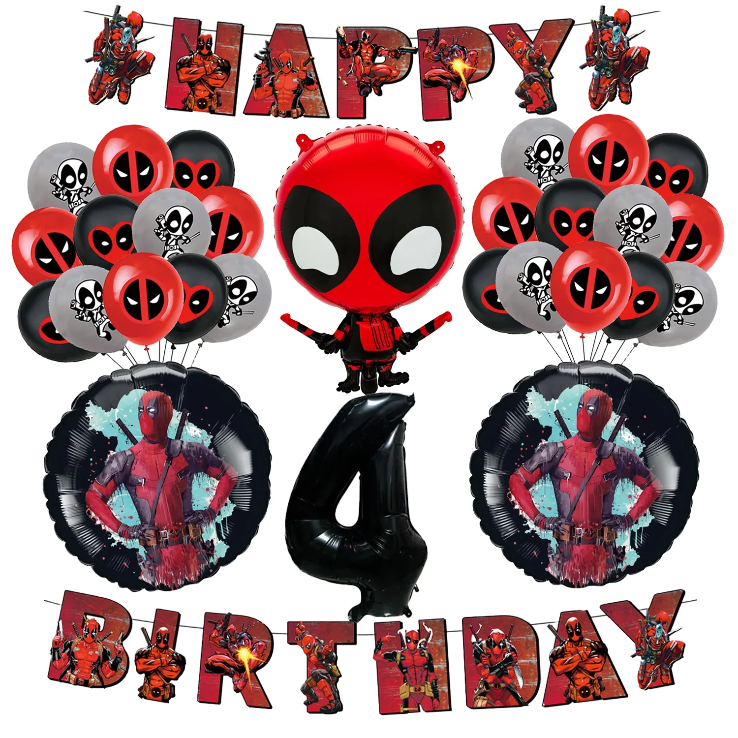 TAKARA TOMY Neue Deadpool Geburtstag Party Dekoration Superhero Geschirr Tischdecke Teller Tasse Kuchen Topper Kinder Jungen Gefälligkeiten Party Supplies 6
