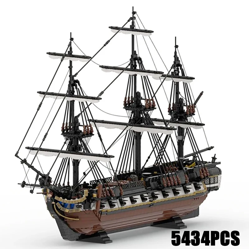 Moc Building Bricks Military Ship Model American 24-gun Boat Technology Modular Blocks Gifts Toys For Children DIY Sets Assembly