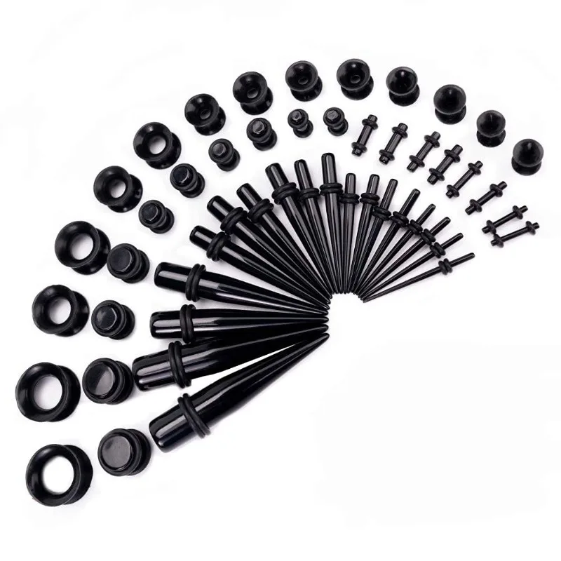 Ear Gauges Expanders Unisex Acrylic 50pcs 14g-00g Ear Plugs Cone Auricle Puncture Jewelry Comfortable Piercing Earrings