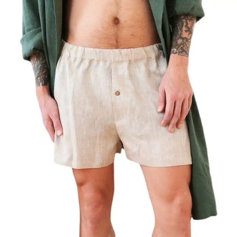 

Повседневные льняные лыжи, мужские удобные пляжные брюки, летние дышащие прямые хлопковые трикотажные молодежные модные городские брюки