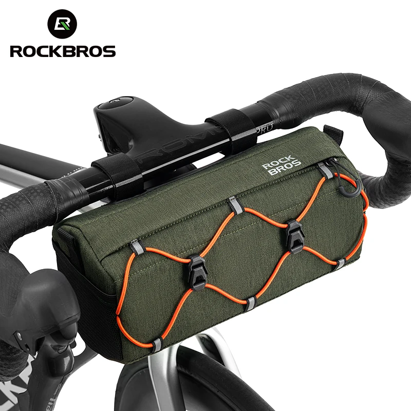 ROCKBROS-Bolsa De Guiador De Bicicleta, Multifuncional, Mtb, Ciclismo De Estrada, Bicicleta, Bolsa De Ombro Ajustável, Design 3D, Pacote De Bicicleta, 2.2L