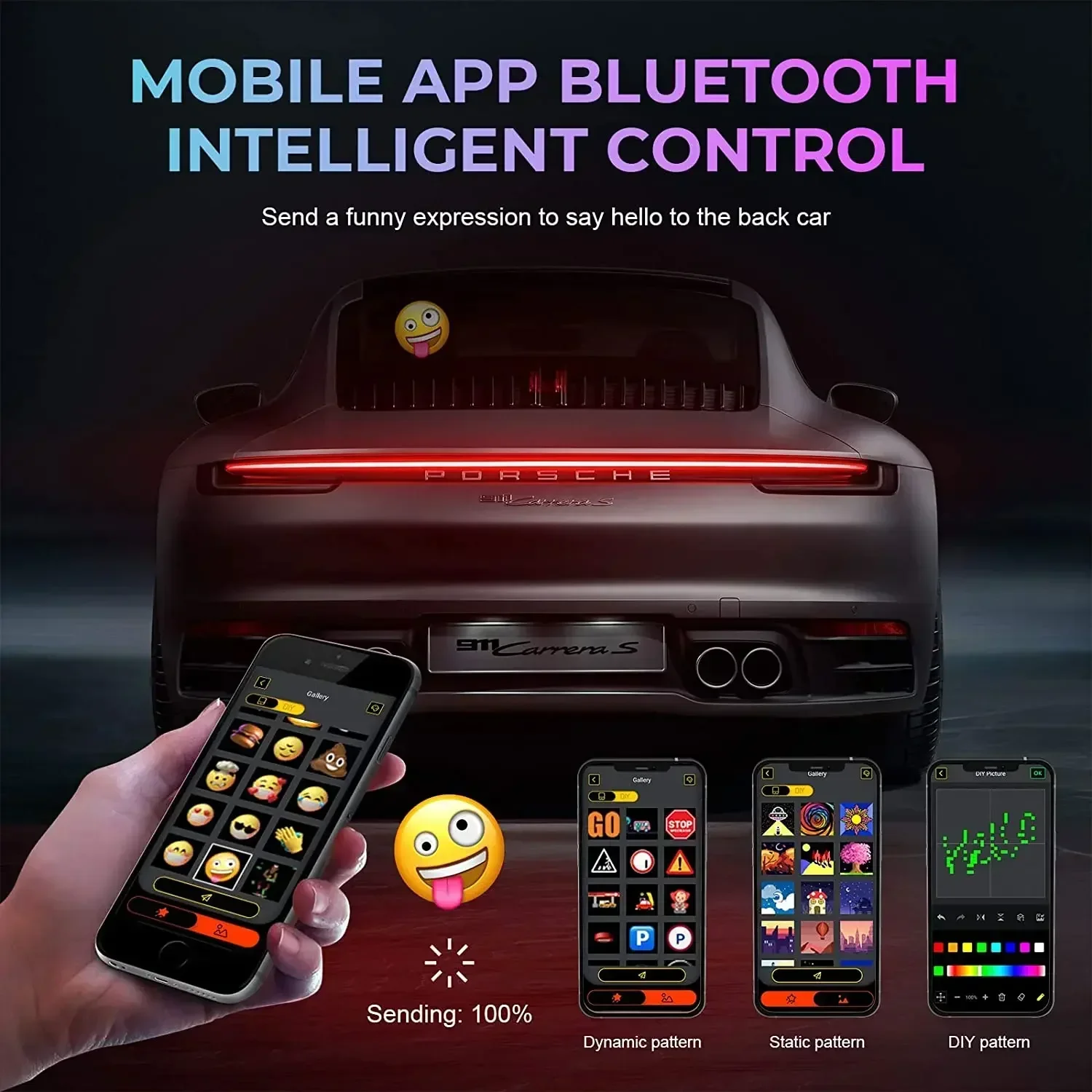 Smart App Control LED Car Sign Display Screen Window Pixel Custom Text Pattern Animation Programmable Screen Home Bar Shop Decor