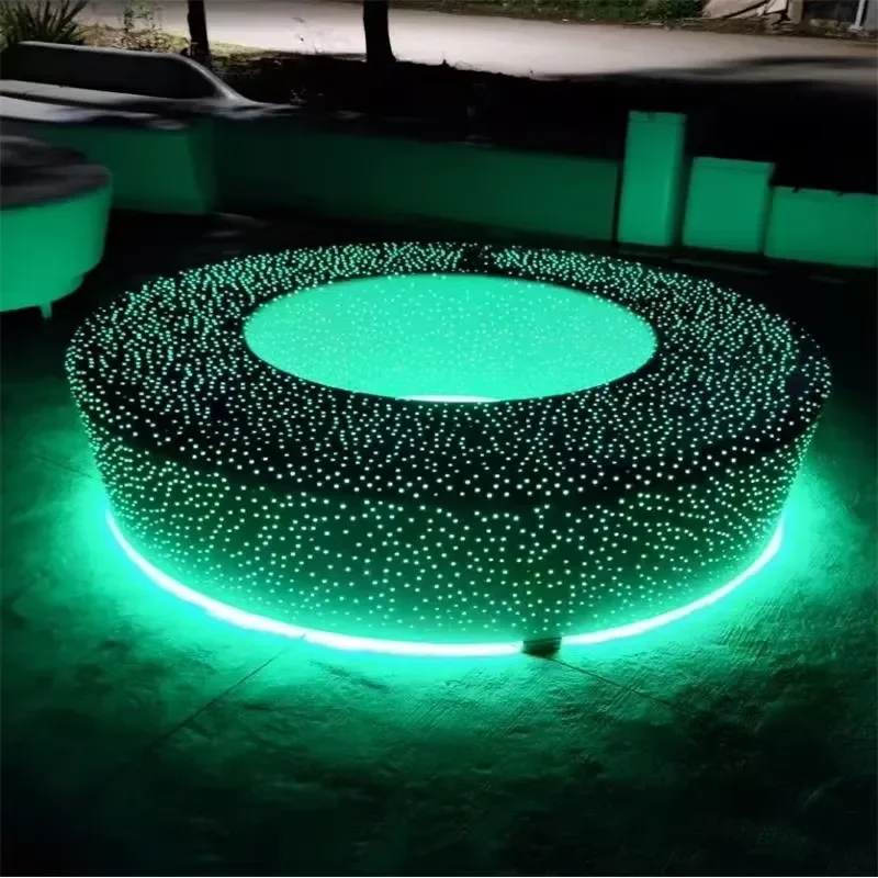 2025 Fiber Optic Concrete Light Luminous Cement Board Garden Brick Panel Lighting Floor PS Fiber