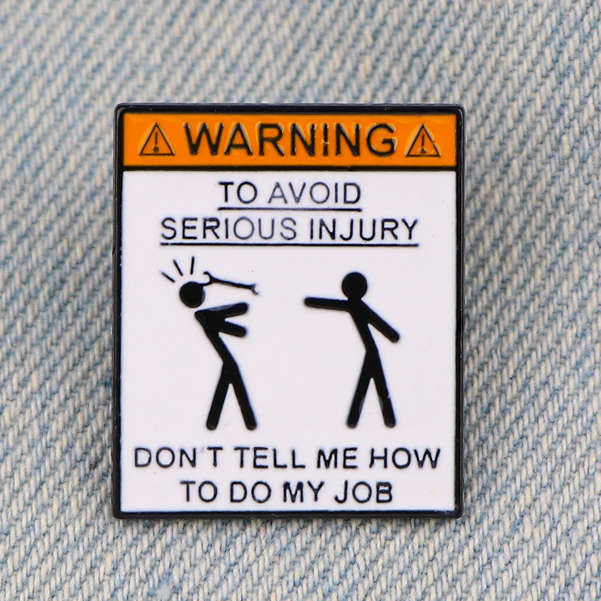 WARNING AVOID SERIOUS INJURY Enamel Pin Bag Lapel Pins Badges on Backpack Brooches for Women Fashion Jewelry Gifts for Friends
