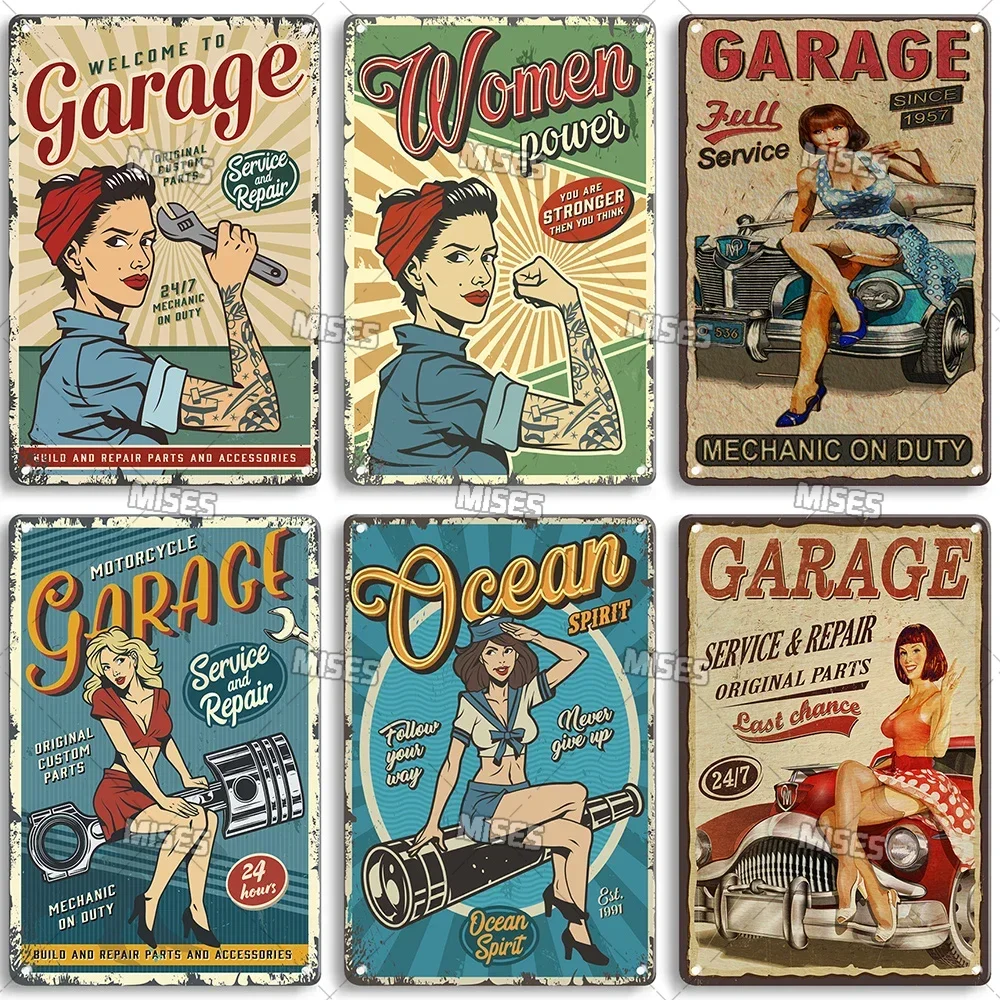 MISES Car And Motorcycle Decorative Poster Metal Wall Plate High-Quality Metal Poster Garage Metal Sign Club Bar Metal Plaque