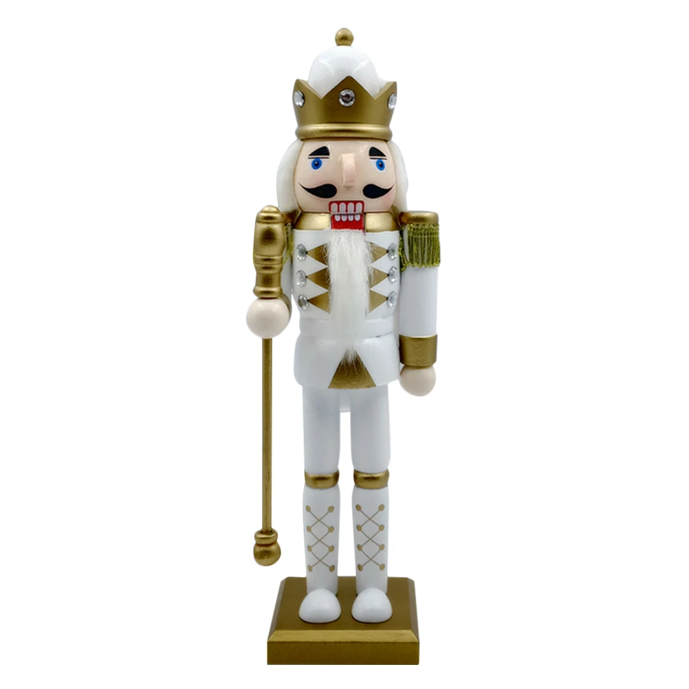 

Wooden Nutcracker Decor Xmas Desktop Ornament Christmas Traditional Figure Home Living Room Car Decoration Wood Xmas