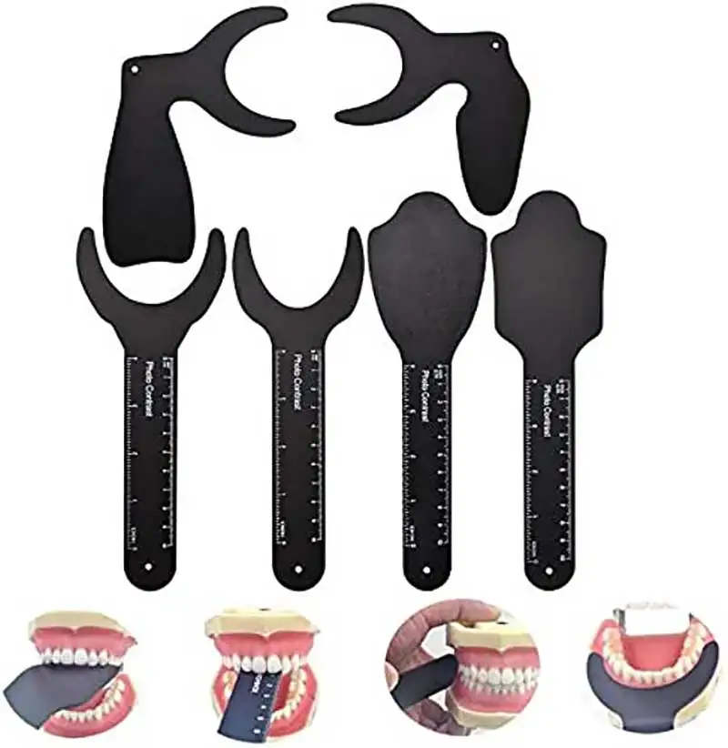 

6Pcs/Set Dentist Dental Photo Contrast Black Background Board Autoclavable Dental Contrast Intraoral Photographic Mirror