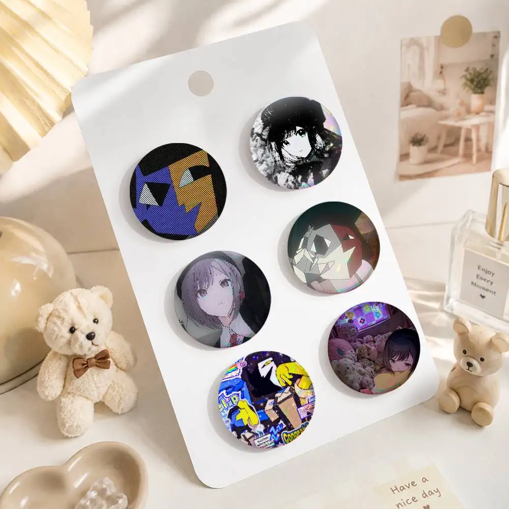 Ena G-Graphic S-Sthetic Rain Rock-E Tinplate Brooch Figure Icon Badge Handmade Brooches For Backpack Clothes Decoration