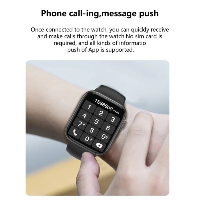 Reloj inteligente con llamadas inalámbricas, Smartwatch con pantalla táctil completa, múltiples modos deportivos, para Android y IPhone