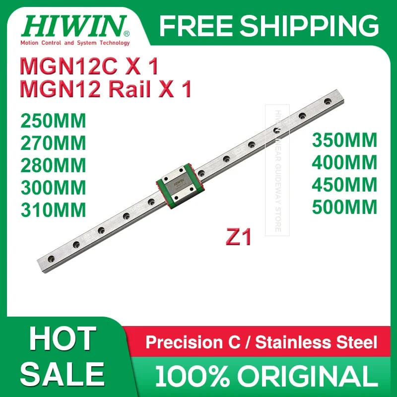 HIWIN MGN12C Original Linear Rail 150mm 300mm 350mm 400mm 450mm 500mm MGN12 Linear Guide +MGN12C HIWIN Z1 Block