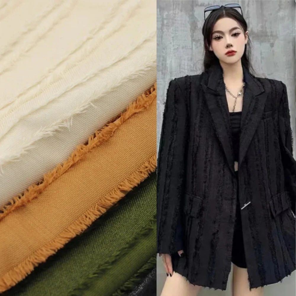 

Feather Striped Jacquard Fabric for Suit Shirt Dress Clothing Designer Handmade Diy Sewing Material By The Meter Cloth