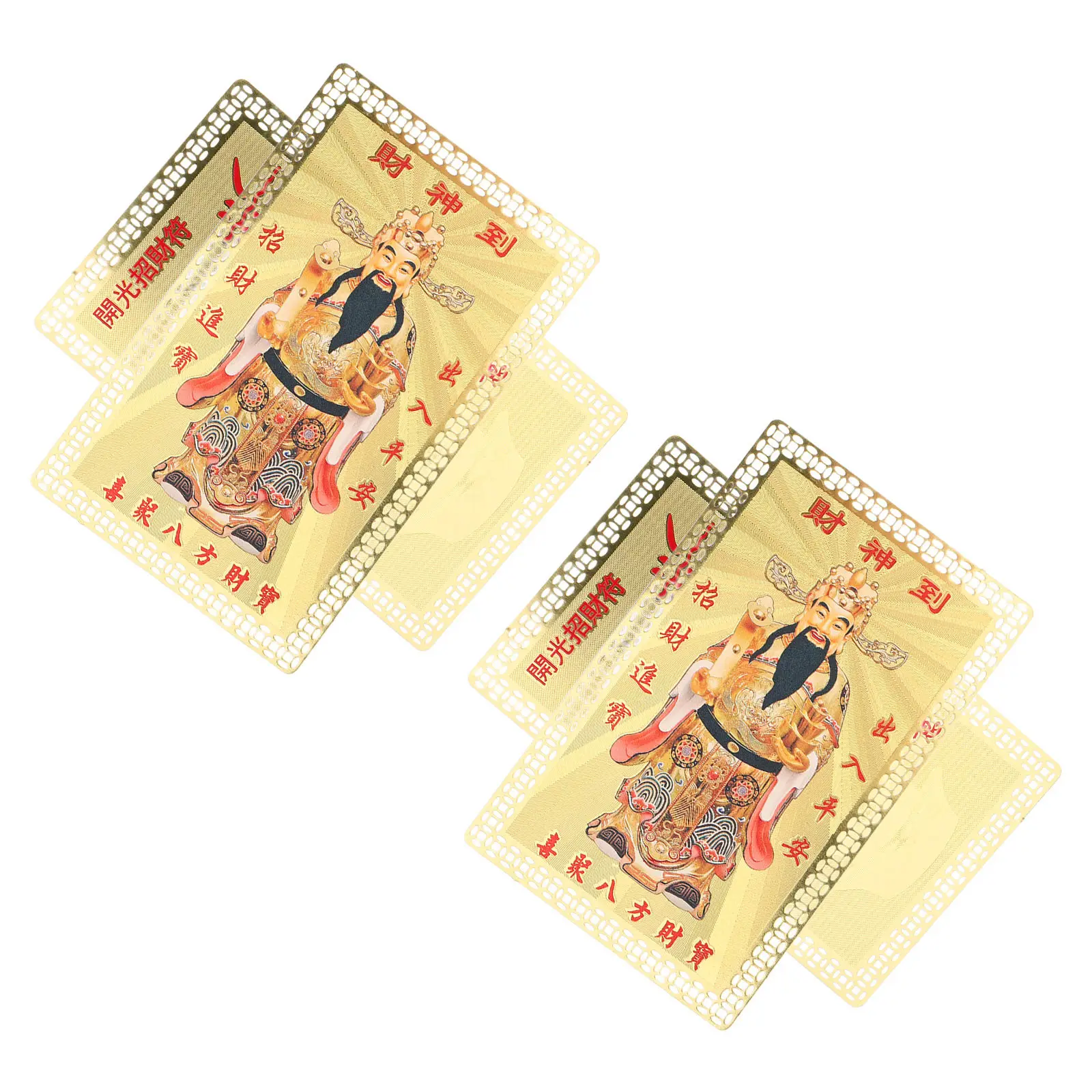 4 Amuletos Feng Shui Tai Sui del Año del Caballo 2026, Tarjeta de Bendición del Dios de la Riqueza Chino, Amuleto de Protección del Zodiaco de Cobre, Año Nuevo Chino