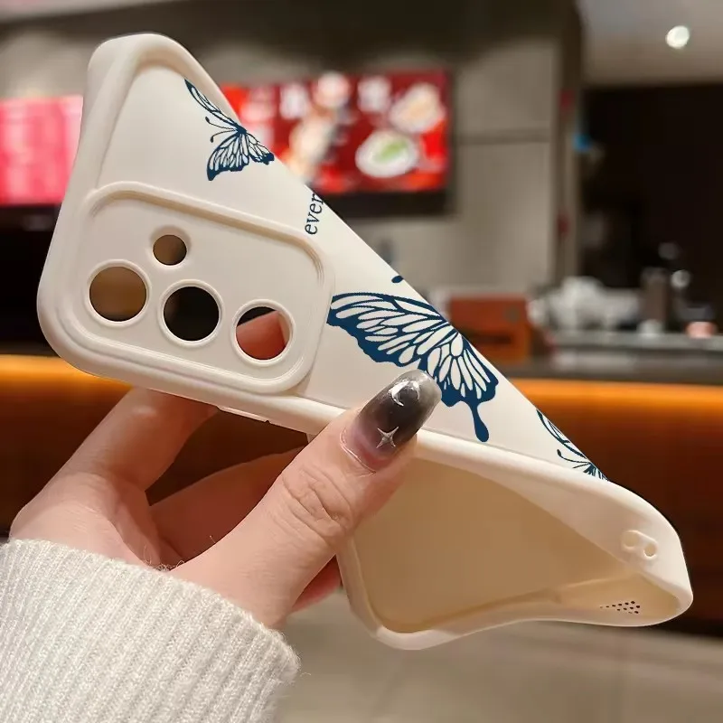 حافظة على شكل فراشة لهاتف سامسونج جالاكسي S25 S24 S23 S22 Ultra S21 S20 S24 FE A15 A35 A54 A55 5G غطاء ناعم مقاوم للصدمات