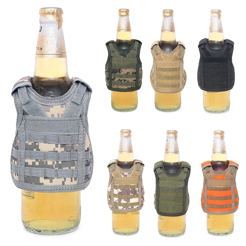 1PCS Outdoor Multifunktionale taktische bier flasche Deckel getränke flasche weste DIY getränk dekoration taktische flasche weste deckel