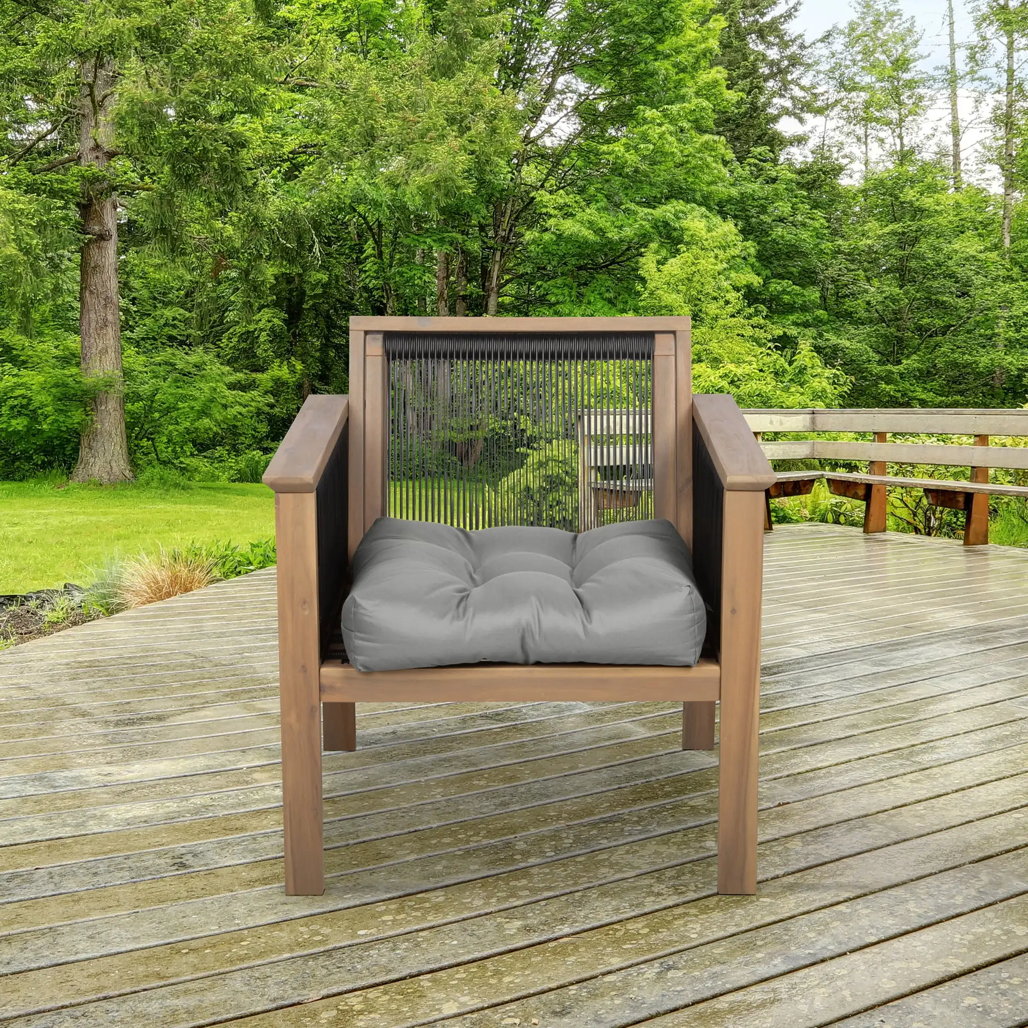 Almofada do assento do pátio, Névoa Lunar, 19 "W, Pacote 2