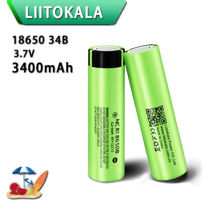 Liitokala 18650 bateria oryginalna NCR18650B 3.7V 3400 mah akumulator litowy wielokrotnego ładowania dla bateria do latarki