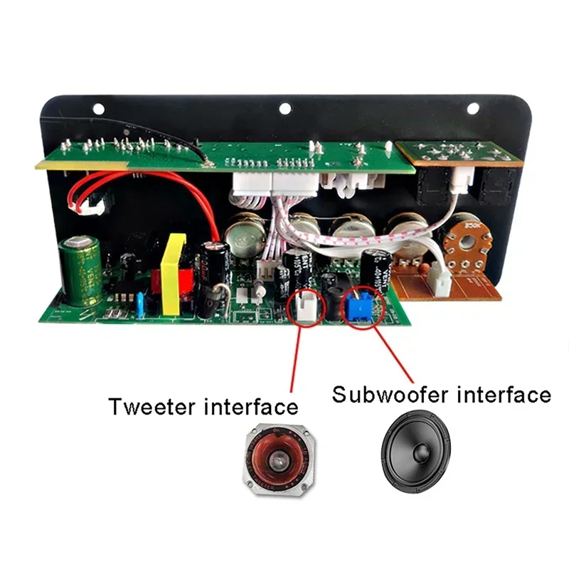 Placa amplificadora para subwoofer de 100W, micrófono de Karaoke, amplificadores de cine en casa, Audio, Bluetooth, USB, Radio FM, reproductor TF para altavoz