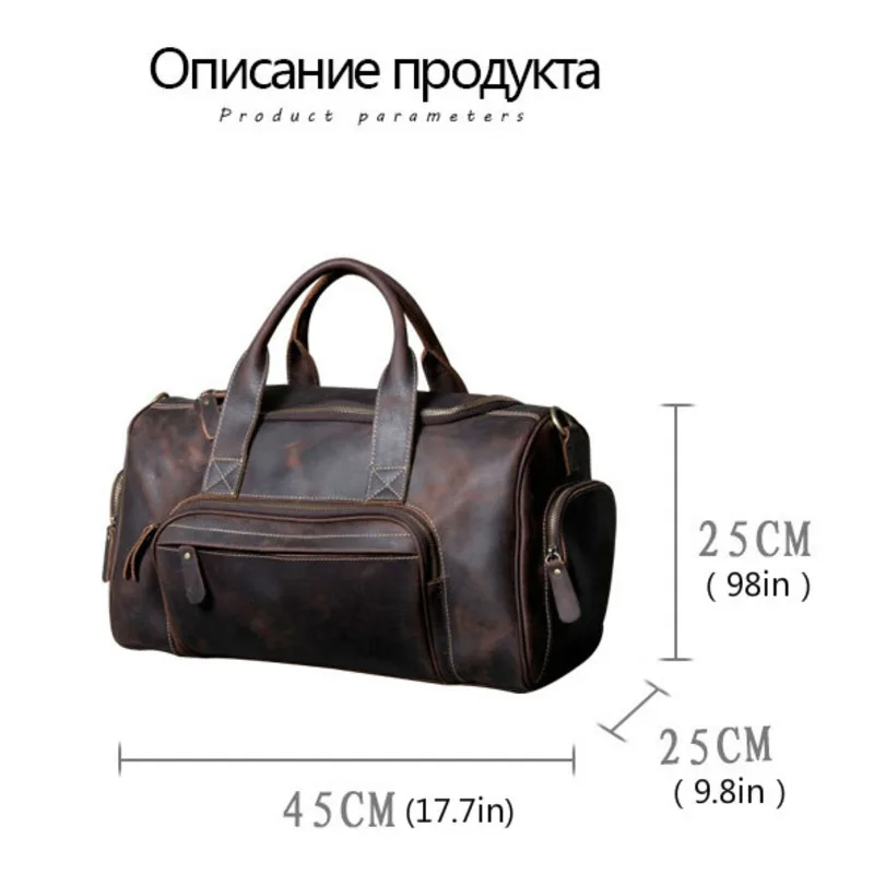 Men Travel Bags Man Outdoor Genuine Leather Luggage Bag New Fashion Designer Business Trip Bag Male Coffee Black Bolsa De Viaje