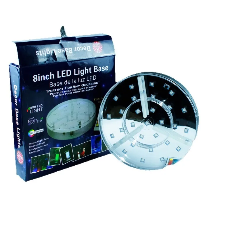 Dedicated battery powered remote control 16 color full color 15CM diameter silver LED light panel