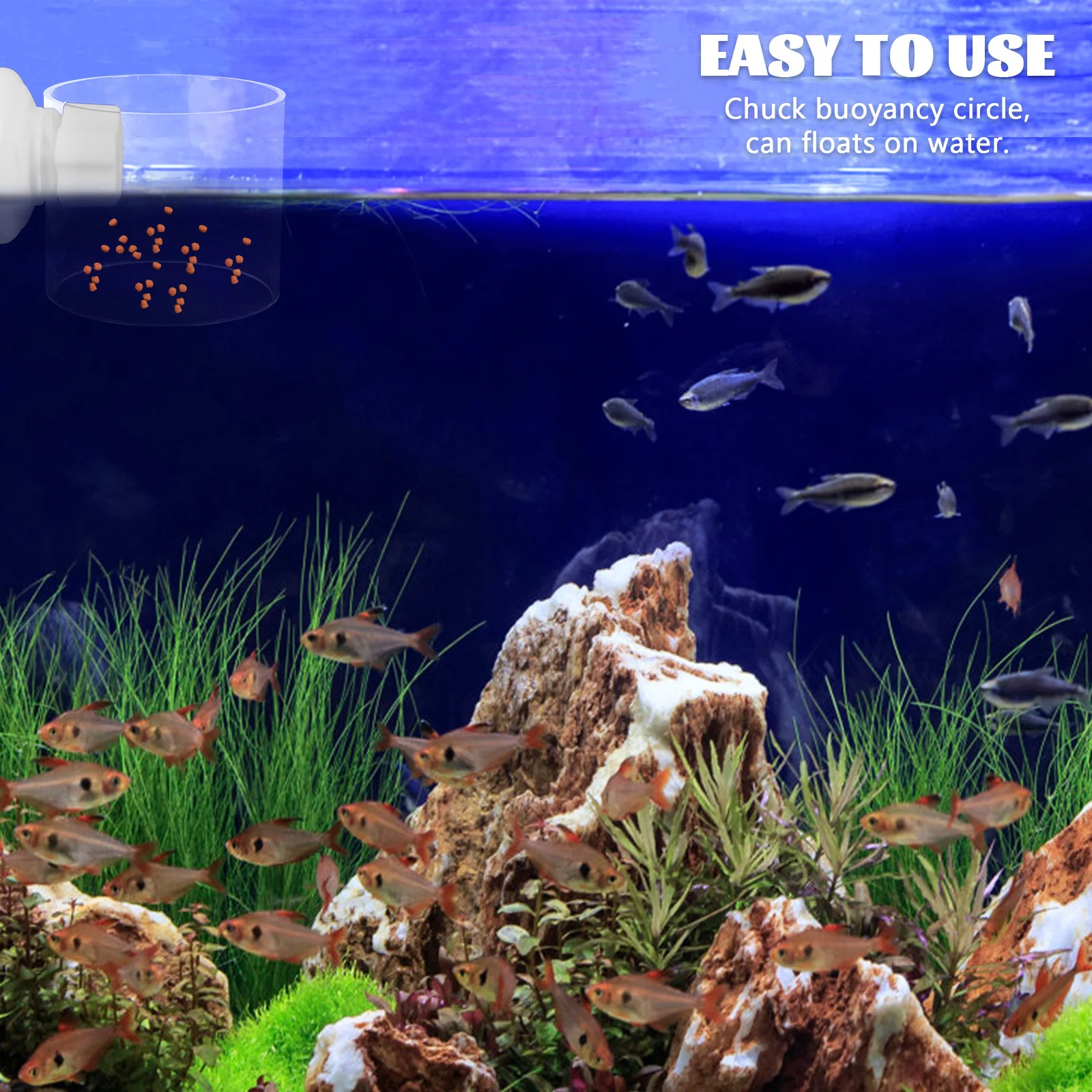 

Fish Accessories Feeding Ring Adjustable Joint Floats Water Flake Foods Feeder Tool for Aquarium with Sucker L