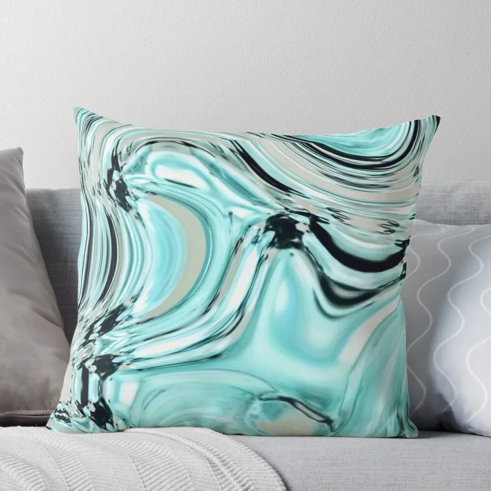 

abstract pastel turquoise aqua blue marble swirls Throw Pillow Covers For Sofas Sofas Covers Pillowcase