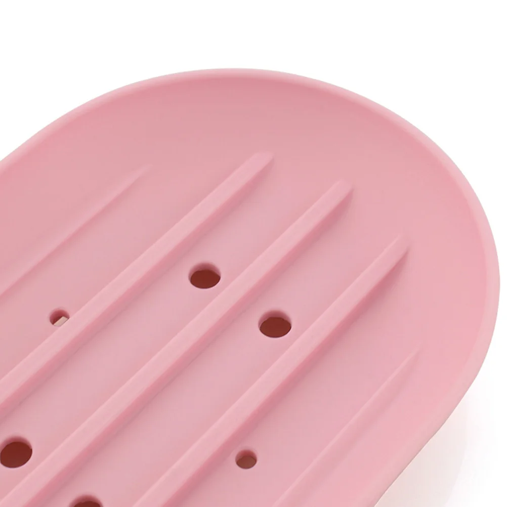 

4Pcs Non-Slip Soap Box Drained Dish Holder Organizer Portable Compact Bathroom Kitchen Storage Pink White Travel Accessories
