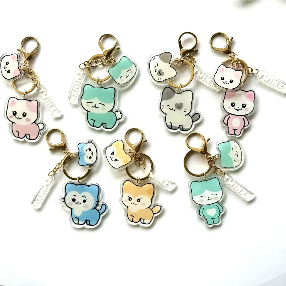 5 шт. брелок для ключей KPOP ITZY Twinzy, брелок для ключей Yeji Lia Ryujin Chaeryeong Yuna, мультяшный акриловый кулон, брелок KKengEE LiLi RyuJJi