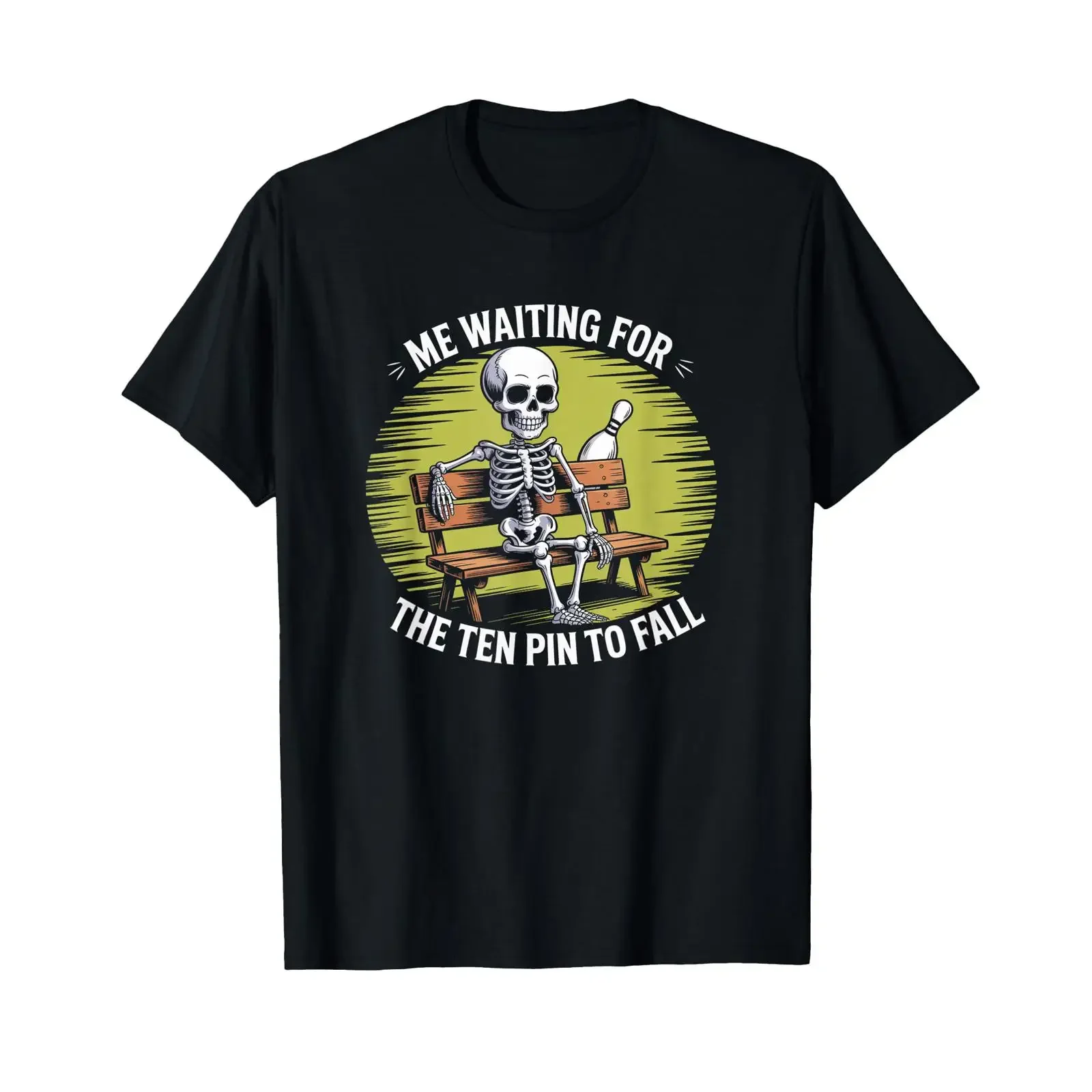 Funny Skeleton Bowling Team Humor Ten Pin Design T Shirt vintage Washed graphic Versatile Comfortable Slightly fashion
