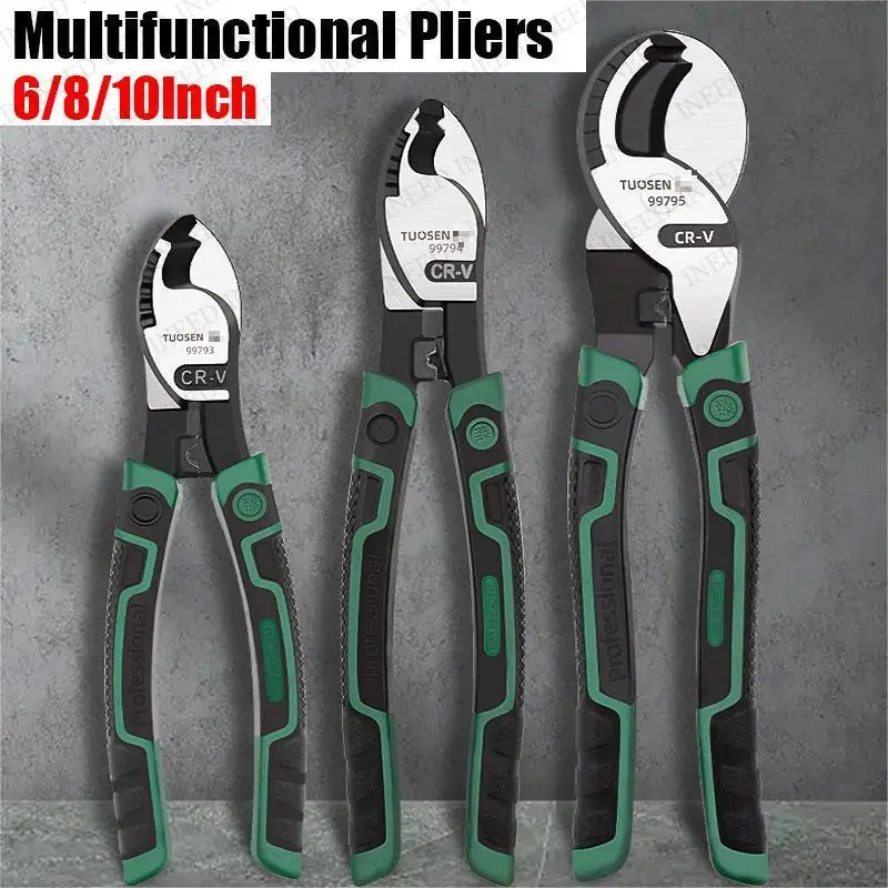 6/8/10 In Wire Stripping Pliers, Electrician Cable Stripping Knife Multi functional Wire Pressing Integrated Pliers repair tools