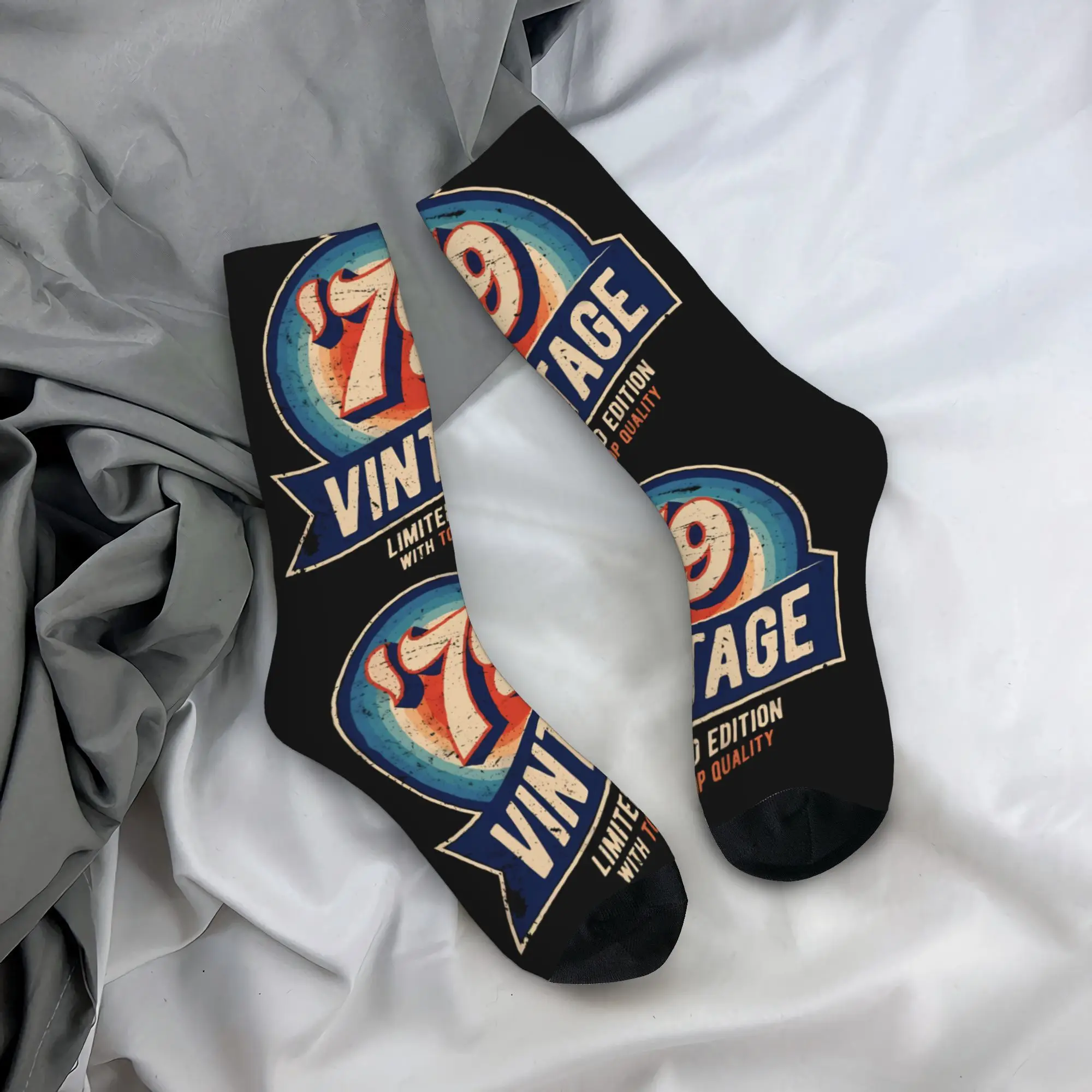 جورب مضحك مجنون للرجال 79 عيد ميلاد عتيق نمط الهيب هوب مطبوعة طاقم جورب هدية عادية #6