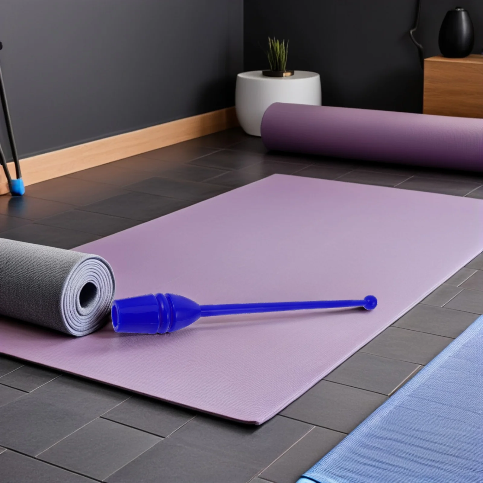 

2pcs Rhythmic Gymnastics Stick Dark Blue Durable Fitness Tool For Adults Training Home Gym Use Portable Pole For Body