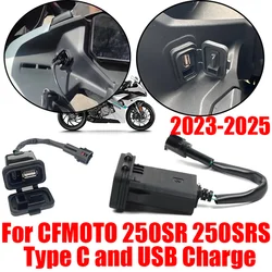 For CFMOTO CF MOTO 250SR 250SRS 250SR-S SR250 250 SR 450 SRS Motorcycle USB Power Interface Socket Type-C Impulse Charger Port