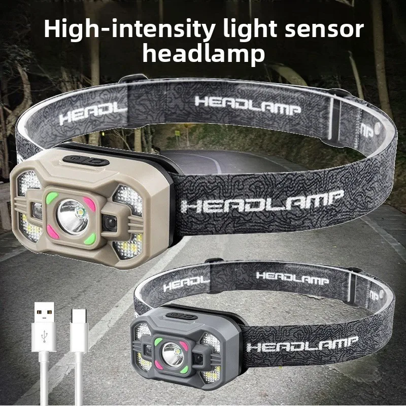 

Перезаряжаемый налобный фонарь с датчиком движения — высокая яркость, длительное время работы для кемпинга на открытом воздухе, рыбалки и сбора приливов