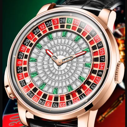 

HANBORO Men Automatic Watch 46mm Mechanical Wristwatch Rotatable Roulette Game Dial Sapphire Luminous