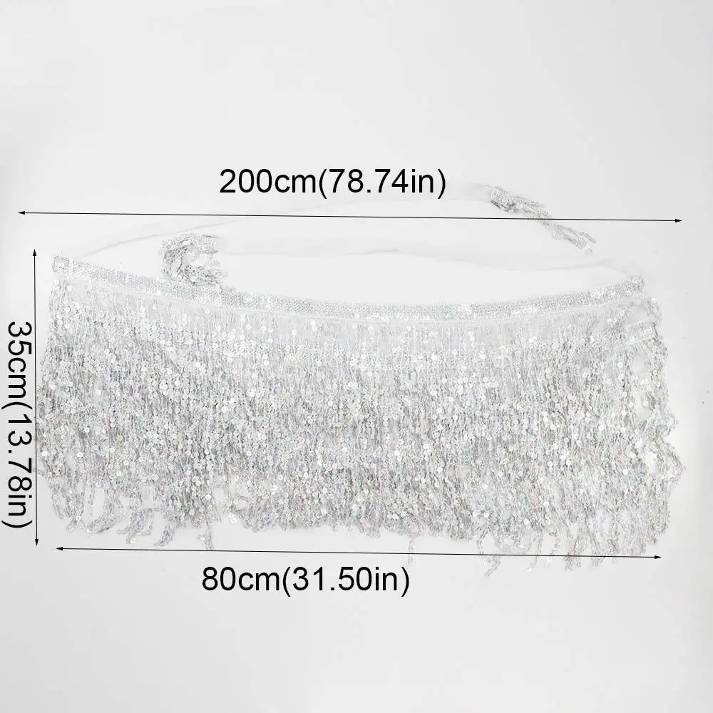 インドダンスタッセルシフォンスパンコール女の子のためのベリーダンス衣装ベリーダンススカーフベリーダンスアクセサリーベリーダンスベルト