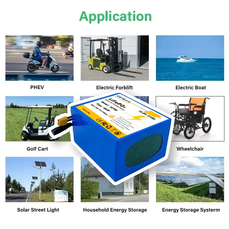 حزمة بطارية Lifepo4 12.8 فولت 32700 21000 مللي أمبير 4S3P مدمجة 40A BMS متوازن للقوارب الكهربائية وإمدادات الطاقة دون انقطاع