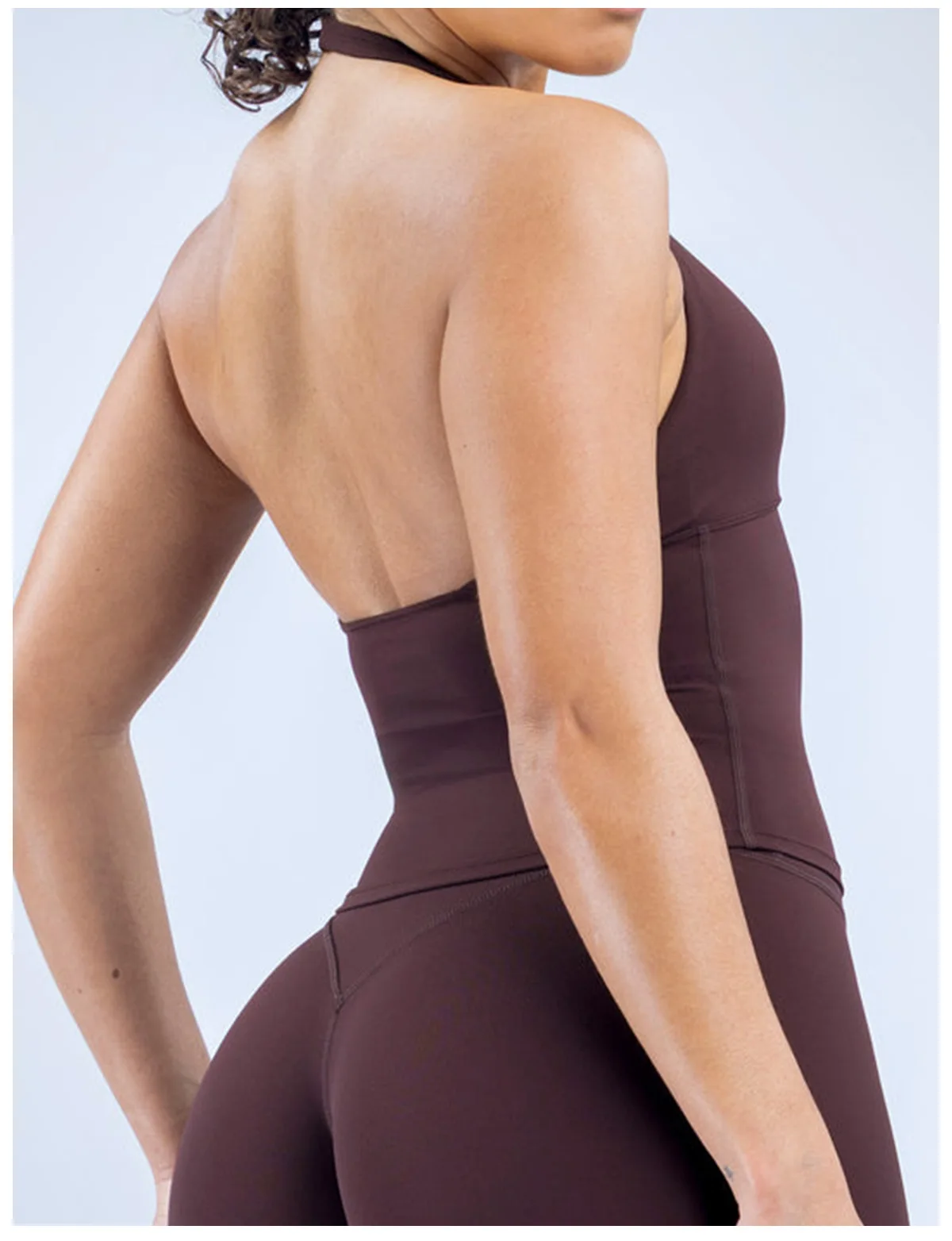 Pericic Origin Neckholder-Top für Damen, tiefer V-Ausschnitt, offener Rücken, Tanktop für Fitnessstudio, Laufweste, Pilates, Lauftraining, Fitnessbekleidung, Yoga-Top – Detail 11