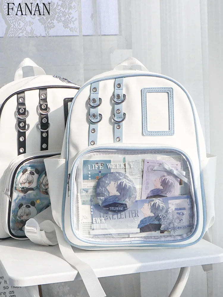 حقائب نسائية حقيبة كتف مدرسية شفافة حلوة ولطيفة حقائب ظهر للفتيات موضة 2026 حقيبة ظهر غير رسمية جديدة للنساء #3