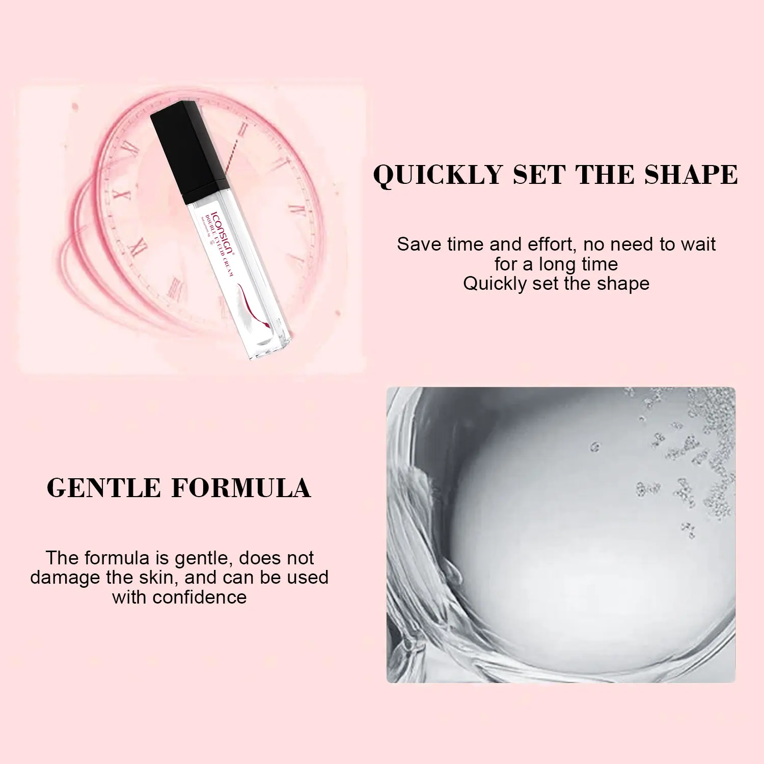 Iconsign novo creme de pálpebra dupla profissional conveniente pálpebra dupla invisível natureza moldar beleza maquiagem ferramentas